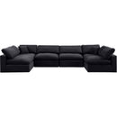 Meridian Comfy Black Velvet Modular Sectional IMAGE 5
