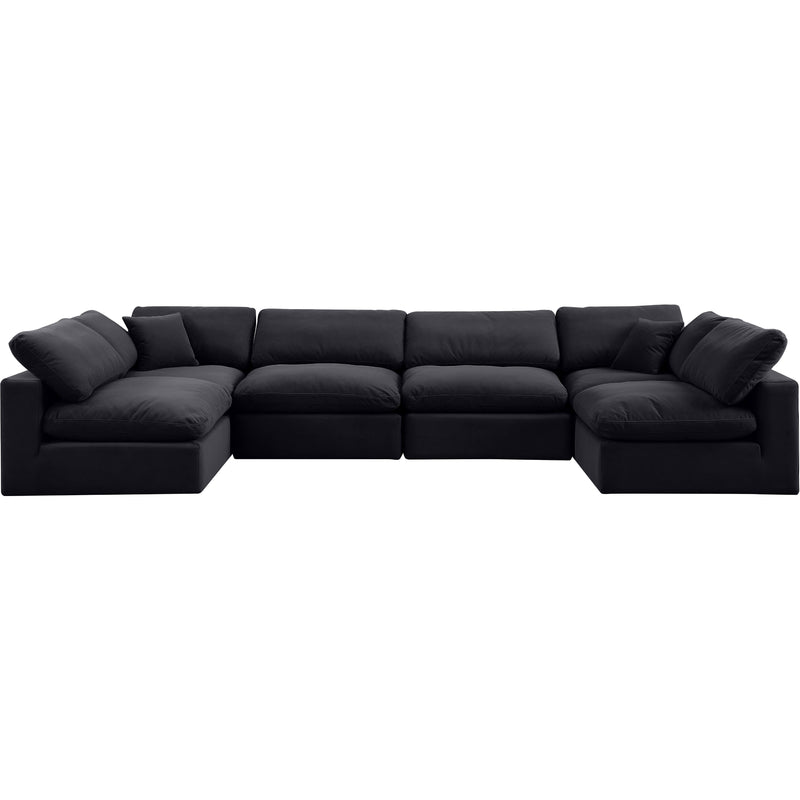 Meridian Comfy Black Velvet Modular Sectional IMAGE 5