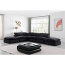 Meridian Comfy Black Velvet Modular Sectional IMAGE 2