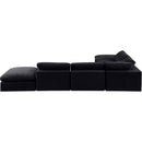 Meridian Comfy Black Velvet Modular Sectional IMAGE 3