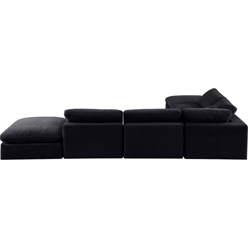 Meridian Comfy Black Velvet Modular Sectional IMAGE 3