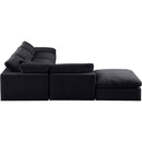 Meridian Comfy Black Velvet Modular Sectional IMAGE 4