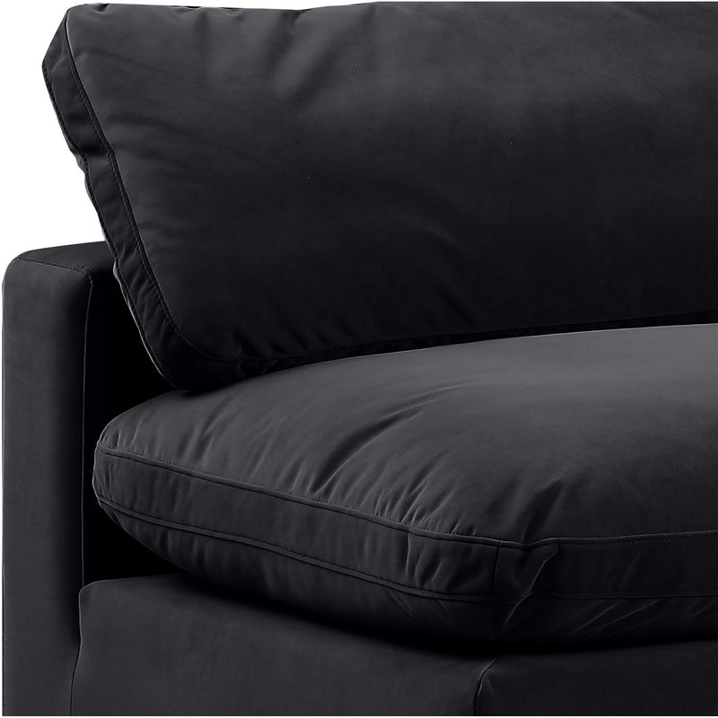Meridian Comfy Black Velvet Modular Sectional IMAGE 7