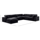 Meridian Comfy Black Velvet Modular Sectional IMAGE 10