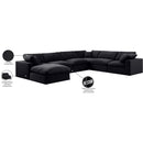 Meridian Comfy Black Velvet Modular Sectional IMAGE 11