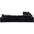 Meridian Comfy Black Velvet Modular Sectional IMAGE 3