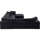 Meridian Comfy Black Velvet Modular Sectional IMAGE 4