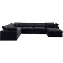 Meridian Comfy Black Velvet Modular Sectional IMAGE 5