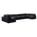 Meridian Comfy Black Velvet Modular Sectional IMAGE 10