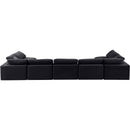 Meridian Comfy Black Velvet Modular Sectional IMAGE 3