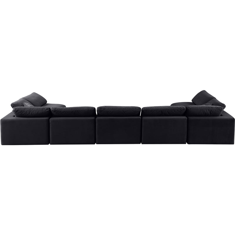 Meridian Comfy Black Velvet Modular Sectional IMAGE 3