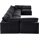 Meridian Comfy Black Velvet Modular Sectional IMAGE 4