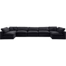 Meridian Comfy Black Velvet Modular Sectional IMAGE 5
