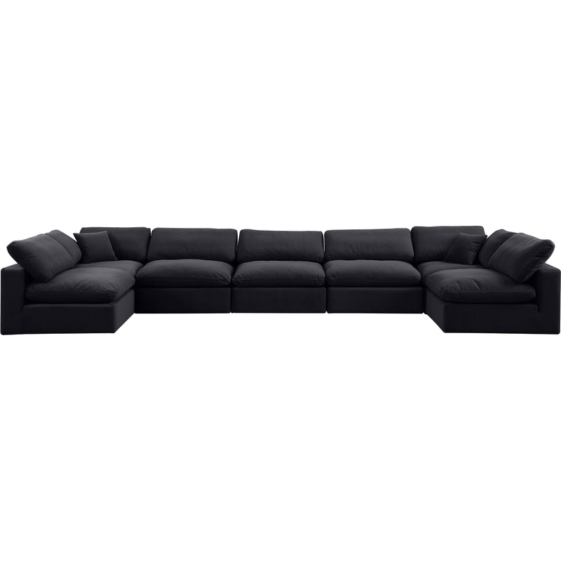 Meridian Comfy Black Velvet Modular Sectional IMAGE 5