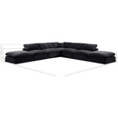 Meridian Comfy Black Velvet Modular Sectional IMAGE 10