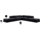Meridian Comfy Black Velvet Modular Sectional IMAGE 11