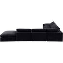 Meridian Comfy Black Velvet Modular Sectional IMAGE 3