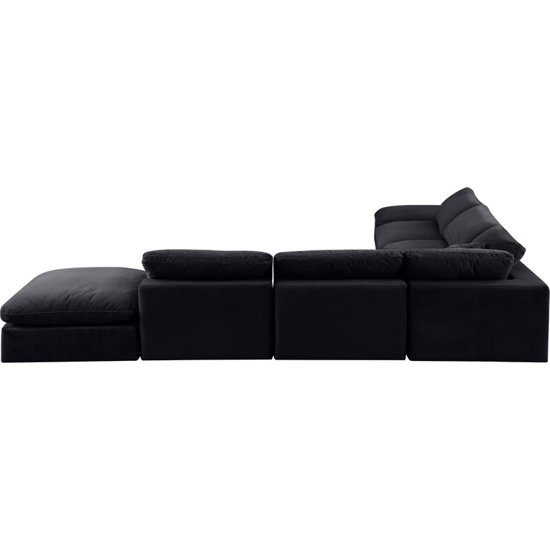 Meridian Comfy Black Velvet Modular Sectional IMAGE 3