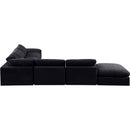 Meridian Comfy Black Velvet Modular Sectional IMAGE 4