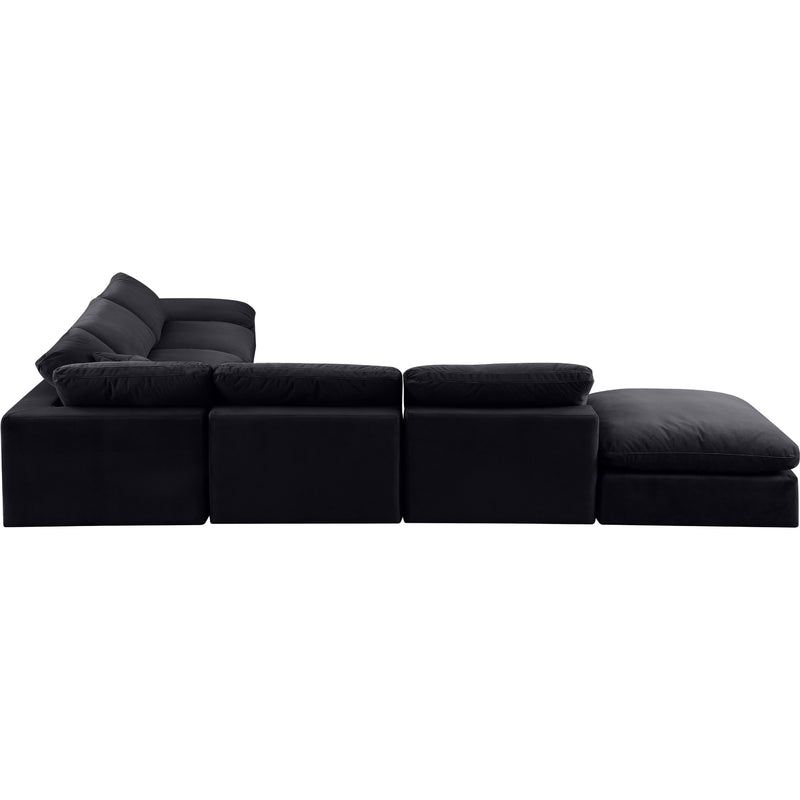 Meridian Comfy Black Velvet Modular Sectional IMAGE 4