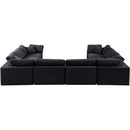 Meridian Comfy Black Velvet Modular Sectional IMAGE 3