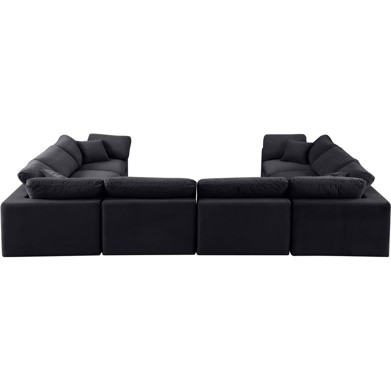Meridian Comfy Black Velvet Modular Sectional IMAGE 3