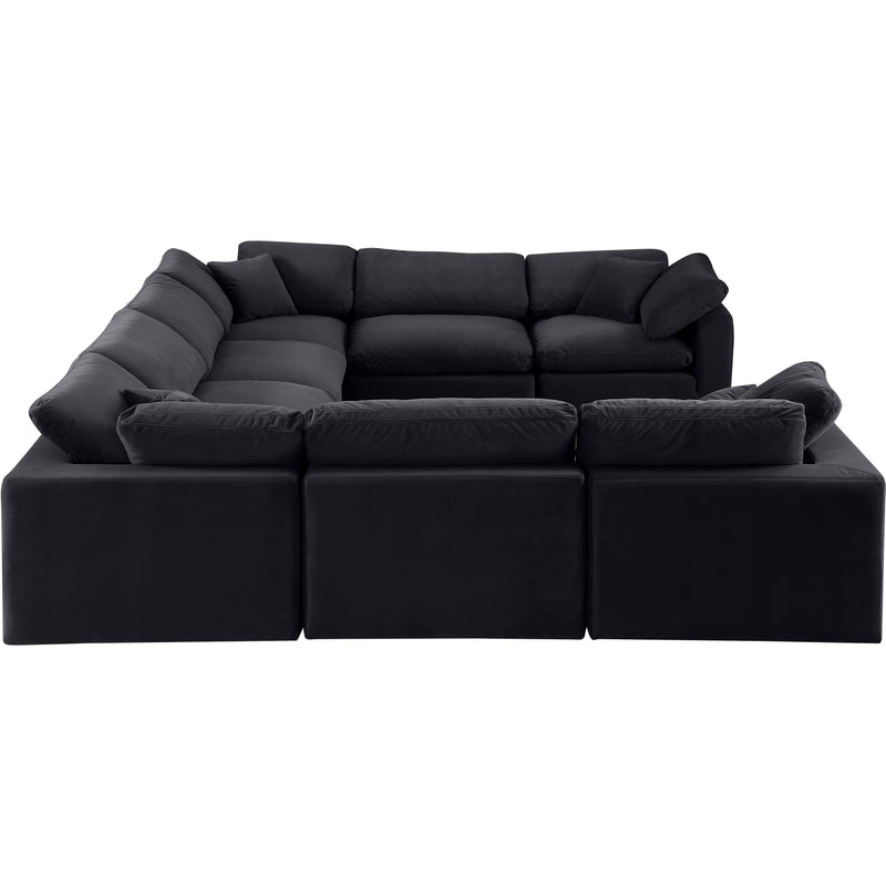 Meridian Comfy Black Velvet Modular Sectional IMAGE 4