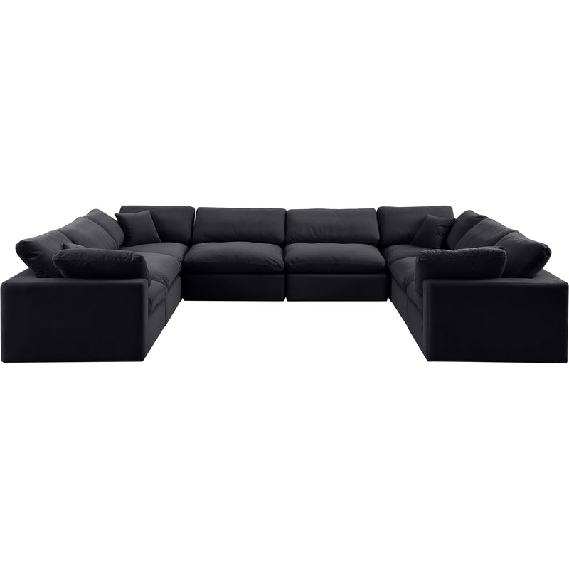 Meridian Comfy Black Velvet Modular Sectional IMAGE 5