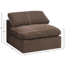 Meridian Comfy Brown Velvet Modular Armless Chair IMAGE 10