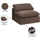 Meridian Comfy Brown Velvet Modular Armless Chair IMAGE 11