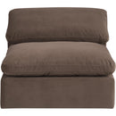 Meridian Comfy Brown Velvet Modular Armless Chair IMAGE 4