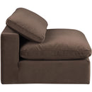 Meridian Comfy Brown Velvet Modular Armless Chair IMAGE 5