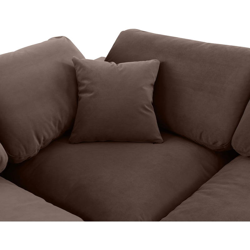Meridian Comfy Brown Velvet Modular Corner Chair IMAGE 10