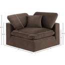 Meridian Comfy Brown Velvet Modular Corner Chair IMAGE 12