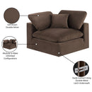 Meridian Comfy Brown Velvet Modular Corner Chair IMAGE 13