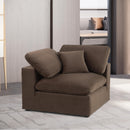 Meridian Comfy Brown Velvet Modular Corner Chair IMAGE 2