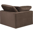 Meridian Comfy Brown Velvet Modular Corner Chair IMAGE 3