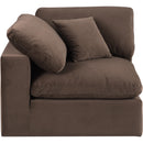 Meridian Comfy Brown Velvet Modular Corner Chair IMAGE 4