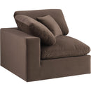Meridian Comfy Brown Velvet Modular Corner Chair IMAGE 7
