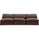 Meridian Comfy Brown Velvet Modular Sofa IMAGE 4