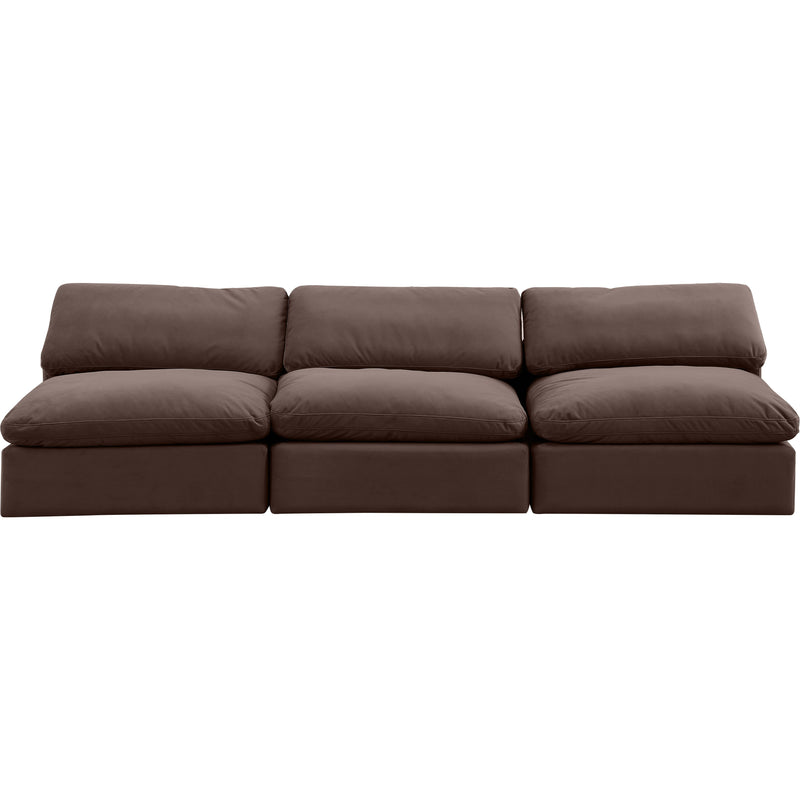 Meridian Comfy Brown Velvet Modular Sofa IMAGE 4