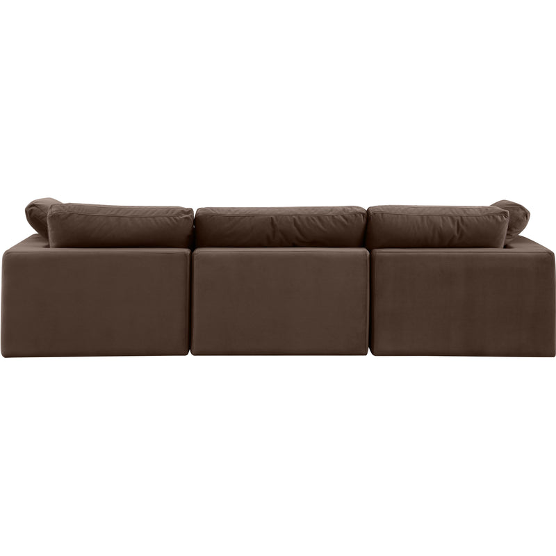 Meridian Comfy Brown Velvet Modular Sofa IMAGE 3