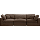 Meridian Comfy Brown Velvet Modular Sofa IMAGE 4