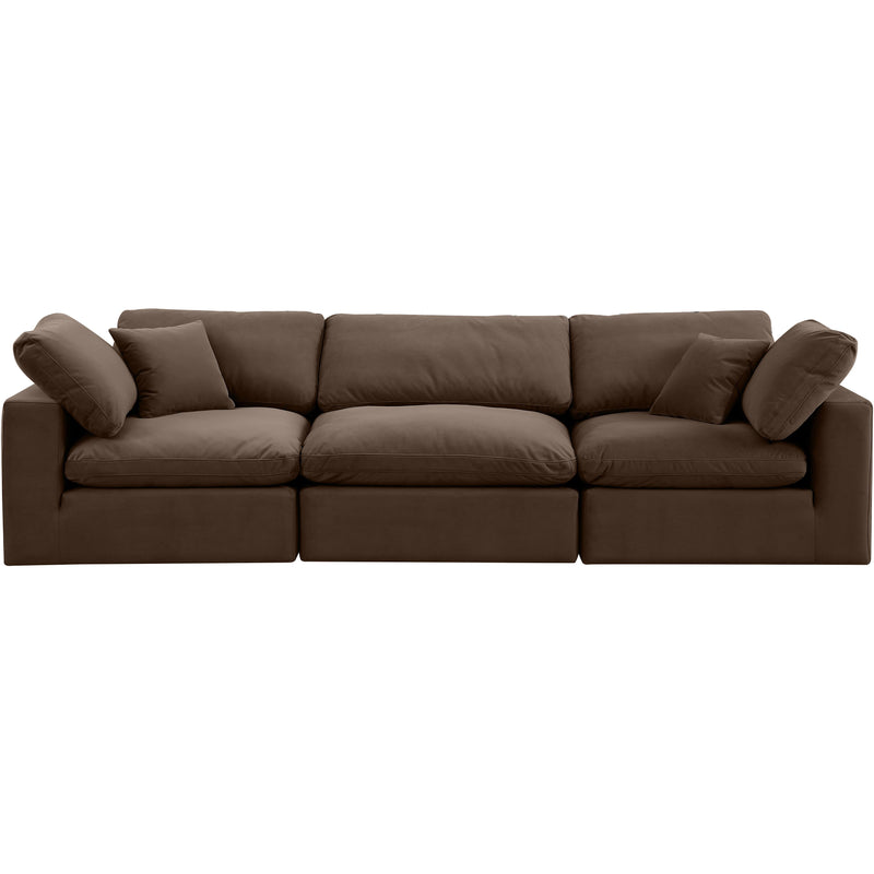 Meridian Comfy Brown Velvet Modular Sofa IMAGE 4