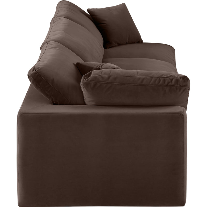 Meridian Comfy Brown Velvet Modular Sofa IMAGE 5