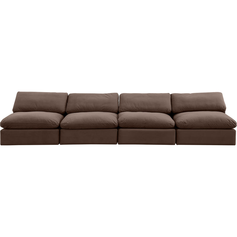 Meridian Comfy Brown Velvet Modular Sofa IMAGE 4