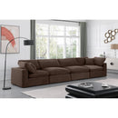 Meridian Comfy Brown Velvet Modular Sofa IMAGE 2