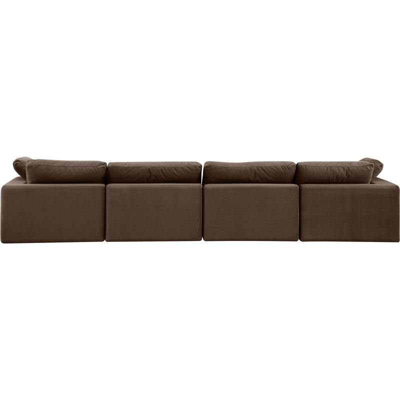 Meridian Comfy Brown Velvet Modular Sofa IMAGE 3