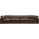Meridian Comfy Brown Velvet Modular Sofa IMAGE 4
