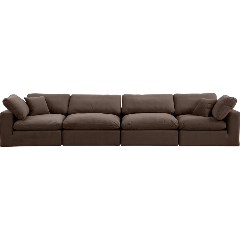 Meridian Comfy Brown Velvet Modular Sofa IMAGE 4